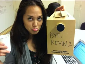 Lauren Rabaino with sad coffee